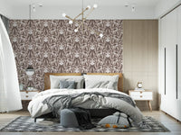 Monochromatic Botanical Garden Damask Wallpaper⁠