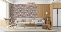 Monochromatic Botanical Garden Damask Wallpaper⁠