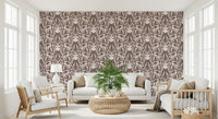 Monochromatic Botanical Garden Damask Wallpaper⁠