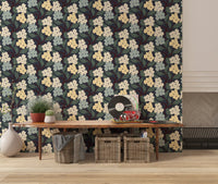 Midnight Meadow Botanical Clusters Wallpaper⁠
