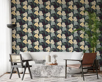 Midnight Meadow Botanical Clusters Wallpaper⁠