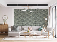 Sage Botanical Scroll Damask Wallpaper⁠