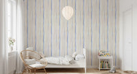 Serene Blue and Beige Watercolor Stripes Wallpaper⁠