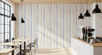 Serene Blue and Beige Watercolor Stripes Wallpaper⁠