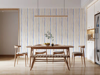 Serene Blue and Beige Watercolor Stripes Wallpaper⁠
