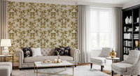 Vintage Hand-Painted Foliage Repeats Wallpaper⁠
