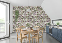 Victorian Flora Etching Pattern Wallpaper⁠