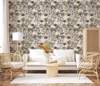 Victorian Flora Etching Pattern Wallpaper⁠