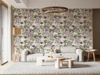 Victorian Flora Etching Pattern Wallpaper⁠