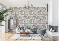 Victorian Flora Etching Pattern Wallpaper⁠