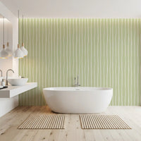 Soft Sage Hand-Drawn Vertical Stripes Wallpaper⁠