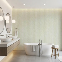 Sage Green Hand-Drawn Vertical Stripes Wallpaper⁠