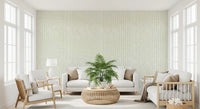 Sage Green Hand-Drawn Vertical Stripes Wallpaper⁠