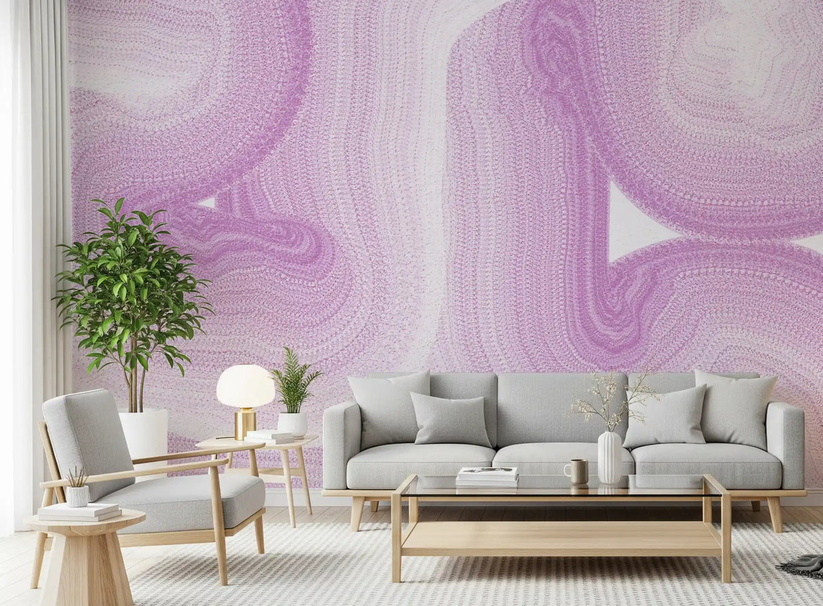 Soft Lavender Fluid Marble Flow Wall Mural