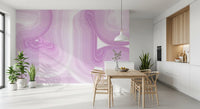Soft Lavender Fluid Marble Flow Wall Mural