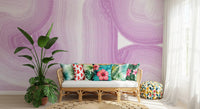 Soft Lavender Fluid Marble Flow Wall Mural