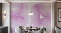 Soft Lavender Fluid Marble Flow Wall Mural