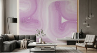 Soft Lavender Fluid Marble Flow Wall Mural