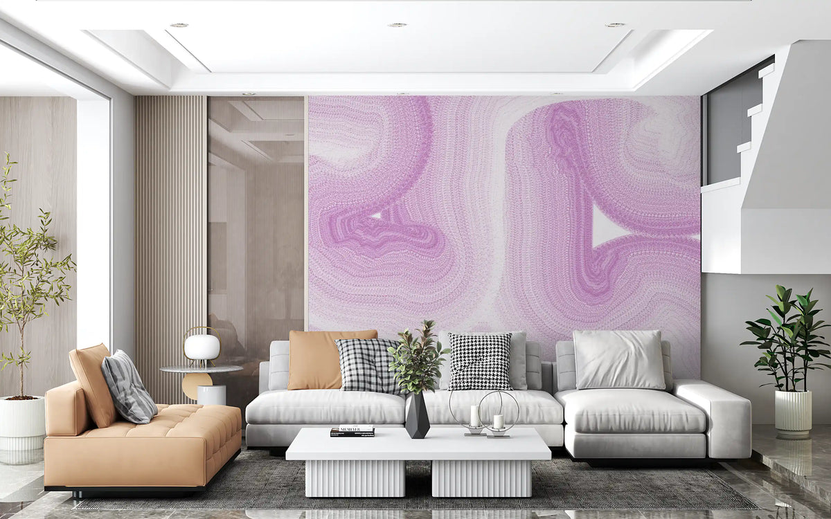 Soft Lavender Fluid Marble Flow Wall Mural