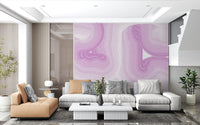 Soft Lavender Fluid Marble Flow Wall Mural