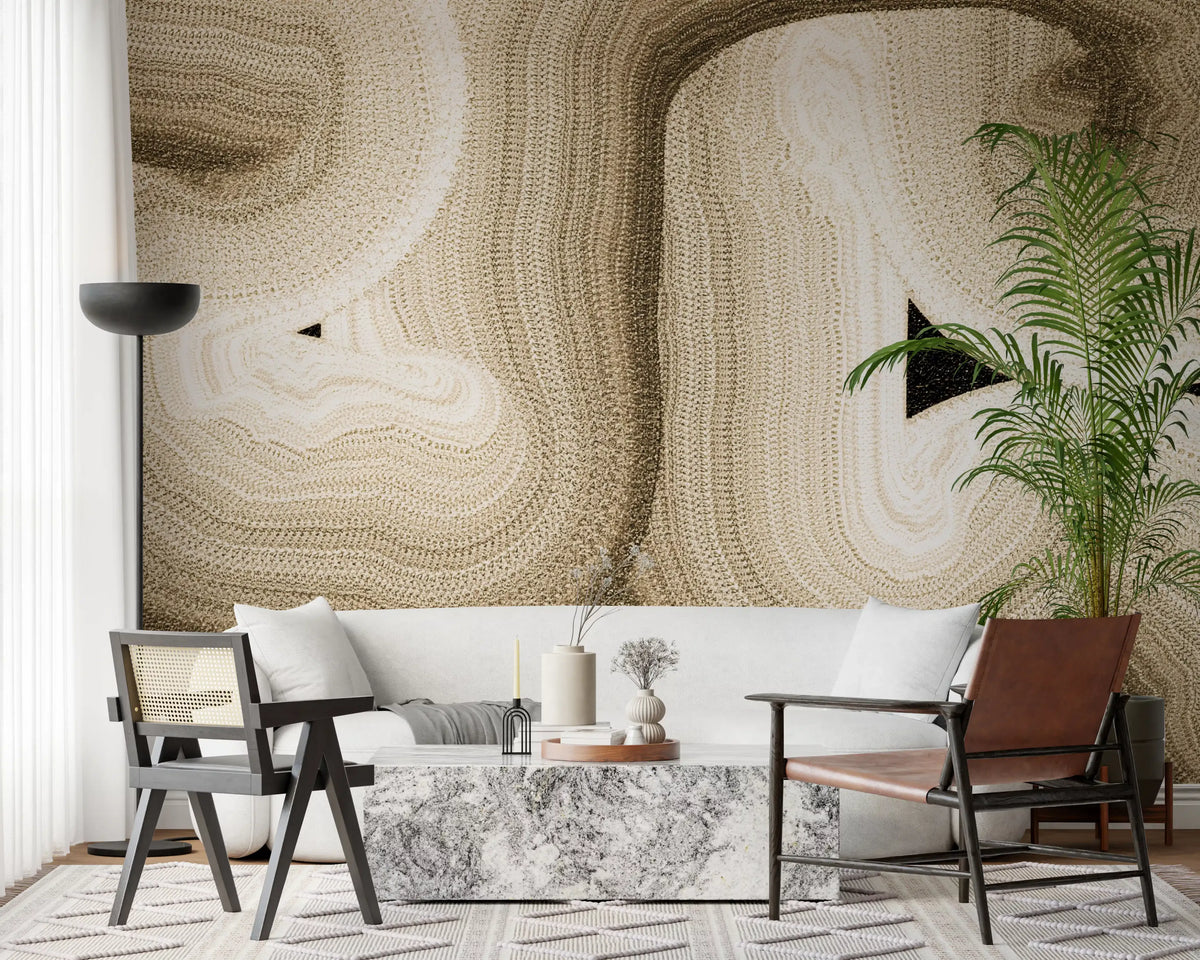 Rhythmic Sand Dune Abstract Art Wall Mural