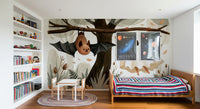 Little Ghost and Bat in Scandinavian Woodland Wall Mural