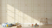 Minimalist Holiday Windowpane Plaid Hand Drawn Stars - Antique Gold Yellow Wallpaper⁠