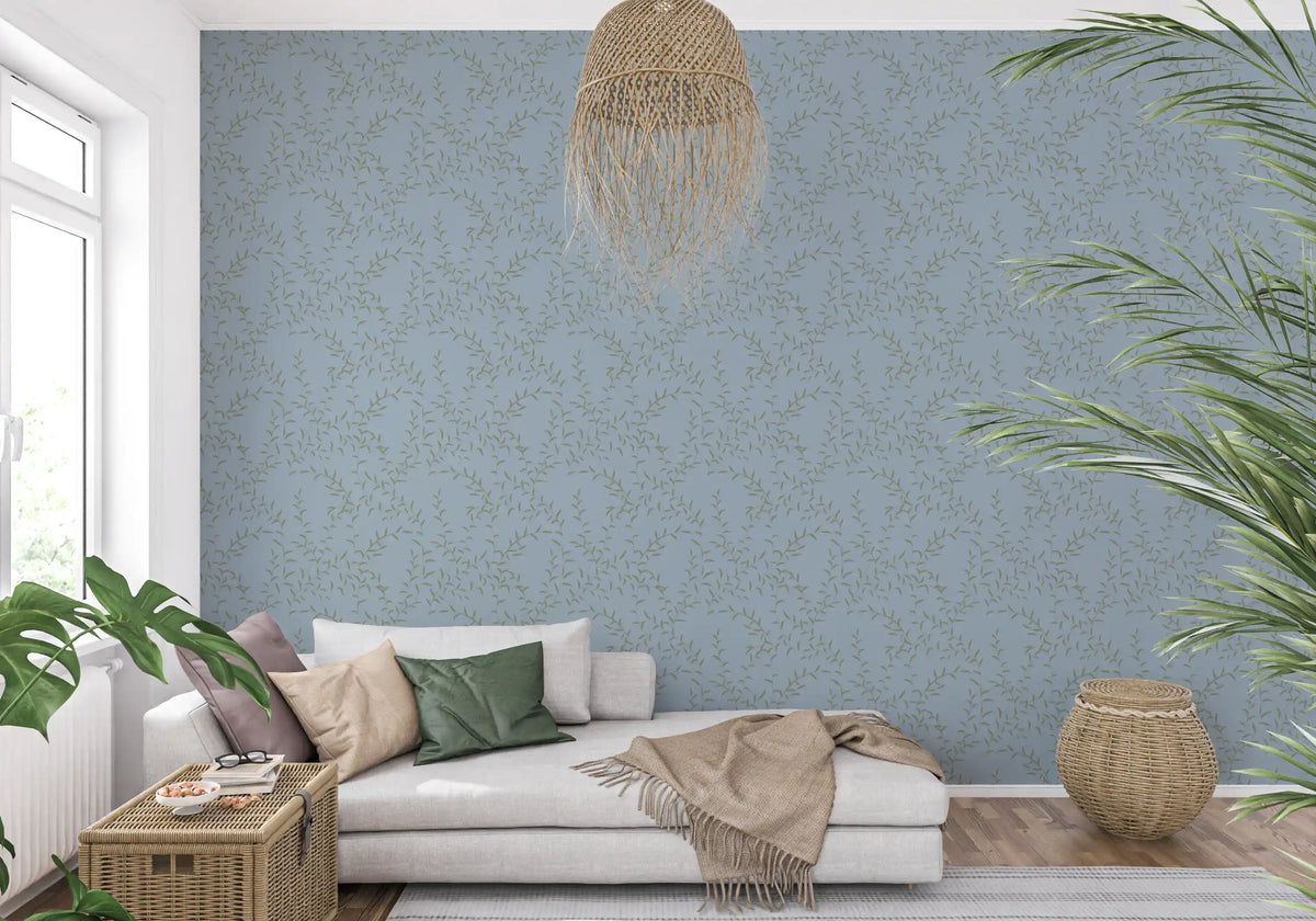 Minimalist Willow Leaf Stream Wallpaper⁠