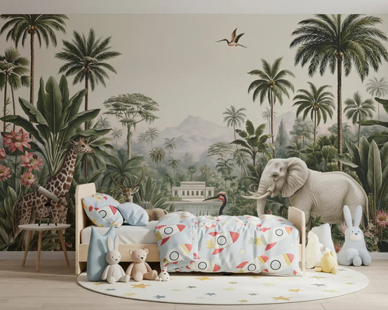 Safari Serenity Tropical Landscape Wall Mural
