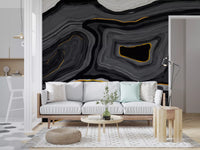 Monochrome Agate Flow Wall Mural