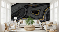 Monochrome Agate Flow Wall Mural
