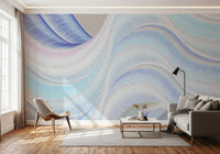 Fluid Azure Waves Wall Mural