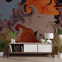 Abstract Painted Swirls Wall Mural