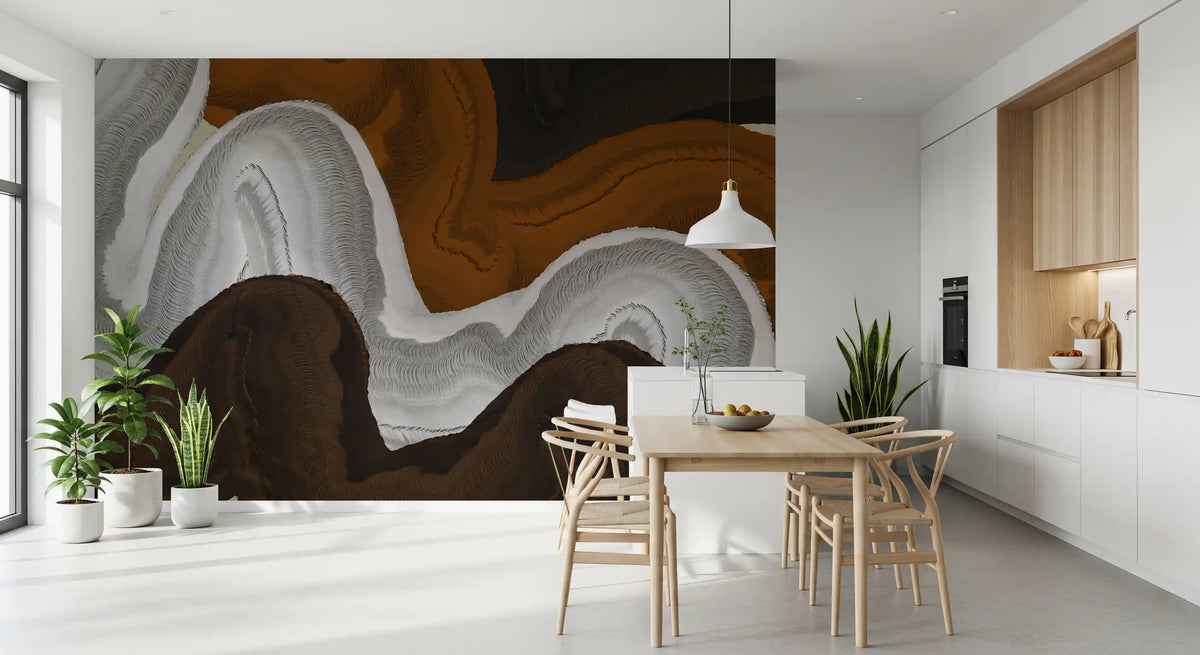Earthy Flow Abstract Layers Wall Mural