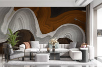 Earthy Flow Abstract Layers Wall Mural