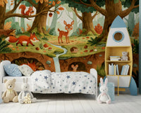 Forest Creatures Woodland Adventure Wall Mural