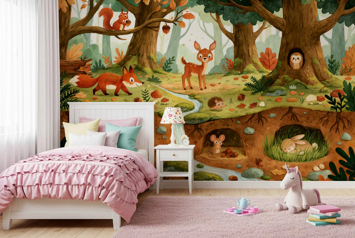 Forest Creatures Woodland Adventure Wall Mural