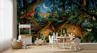 Nocturnal Forest Animal Gathering Wall Mural
