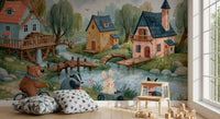 Woodland Friends Village Adventure Wall Mural