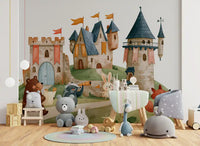 Woodland Friends on a Castle Adventure Wall Mural