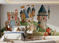 Woodland Friends on a Castle Adventure Wall Mural