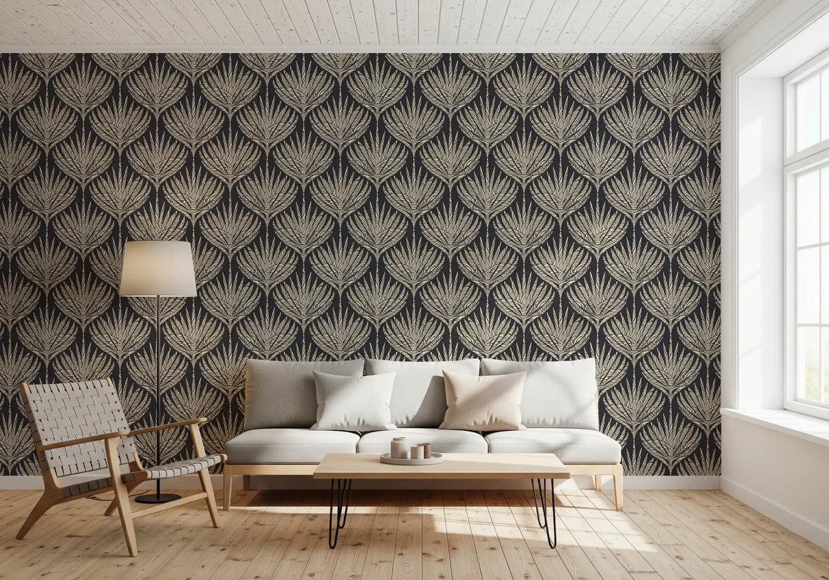 Graphic Fan Botanical Silhouette Wallpaper⁠