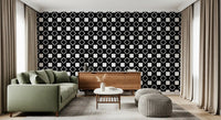 Minimalist Black and White Geometric Grid Wallpaper⁠