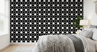 Minimalist Black and White Geometric Grid Wallpaper⁠