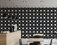 Minimalist Black and White Geometric Grid Wallpaper⁠