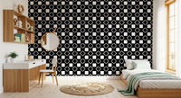 Minimalist Black and White Geometric Grid Wallpaper⁠