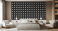 Minimalist Black and White Geometric Grid Wallpaper⁠