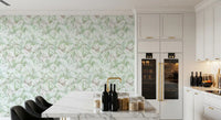 Abstract Painted Foliage in Sage Wallpaper⁠