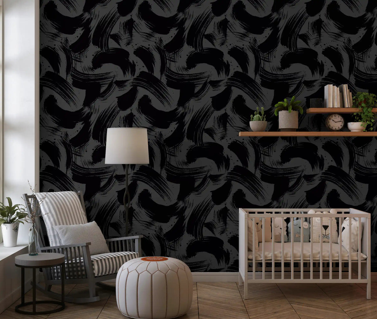 Midnight Ink Swirls Pattern Wallpaper⁠