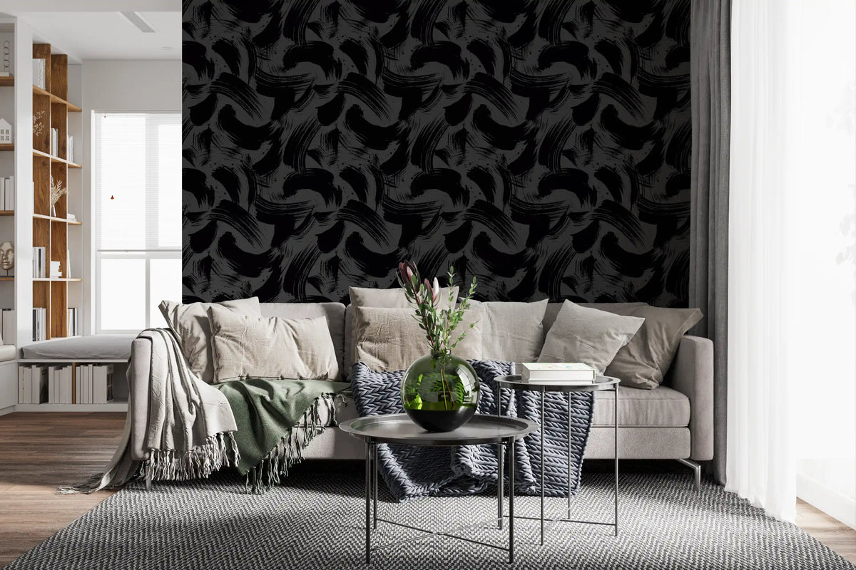 Midnight Ink Swirls Pattern Wallpaper⁠